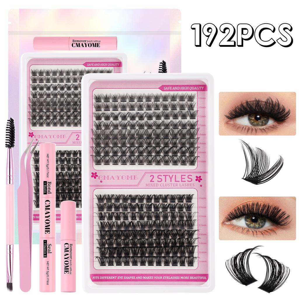 Diy Segmented Single Cluster Of False Eyelashes 10-16Mm Eyelashes C Curvature Dense Curl