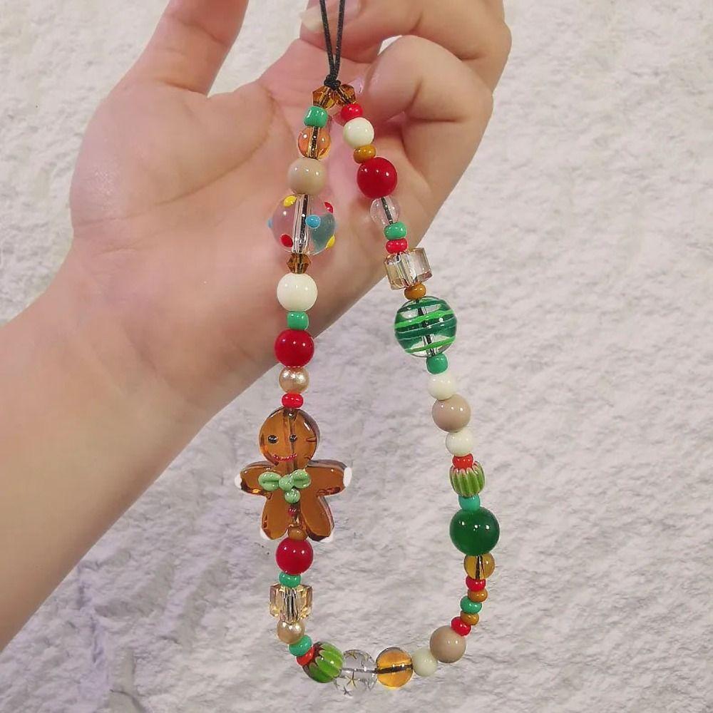 Gingerbread Man Gingerbread Man Phone Pendant Gingerbread Man Beaded Phone Strap Mobile Phone