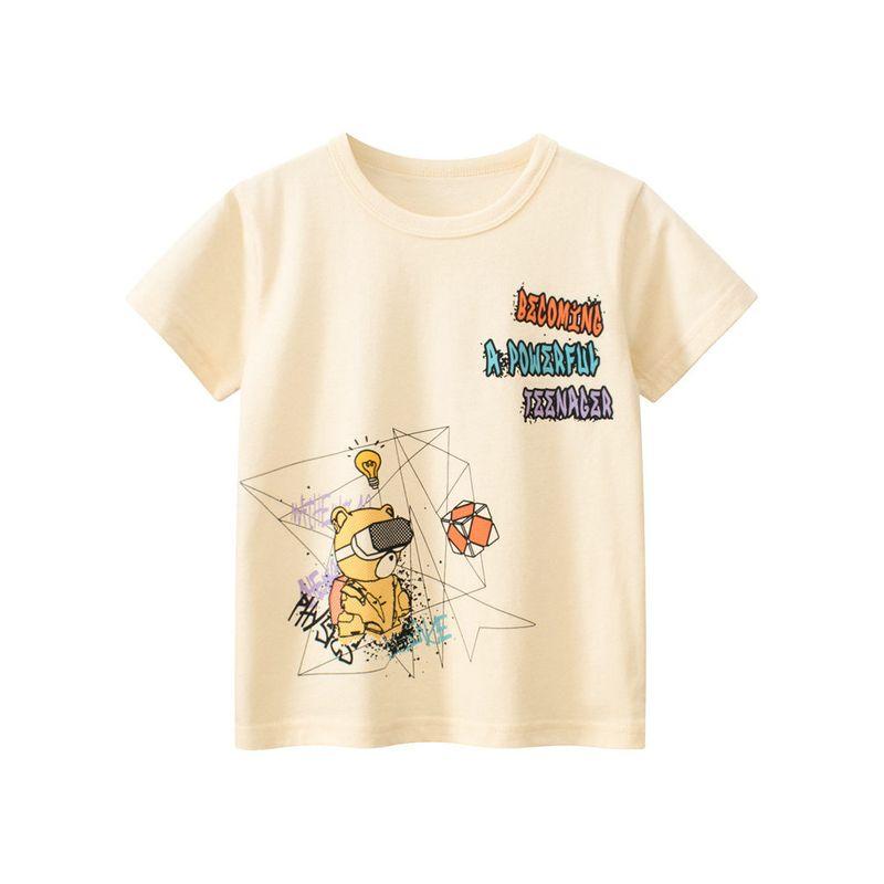 27Home Brand Children's Clothing Summer New Style 2026 Pure Cotton Cartoon Printed Short-Sleeved T-Shirt for Baby Girls Ins