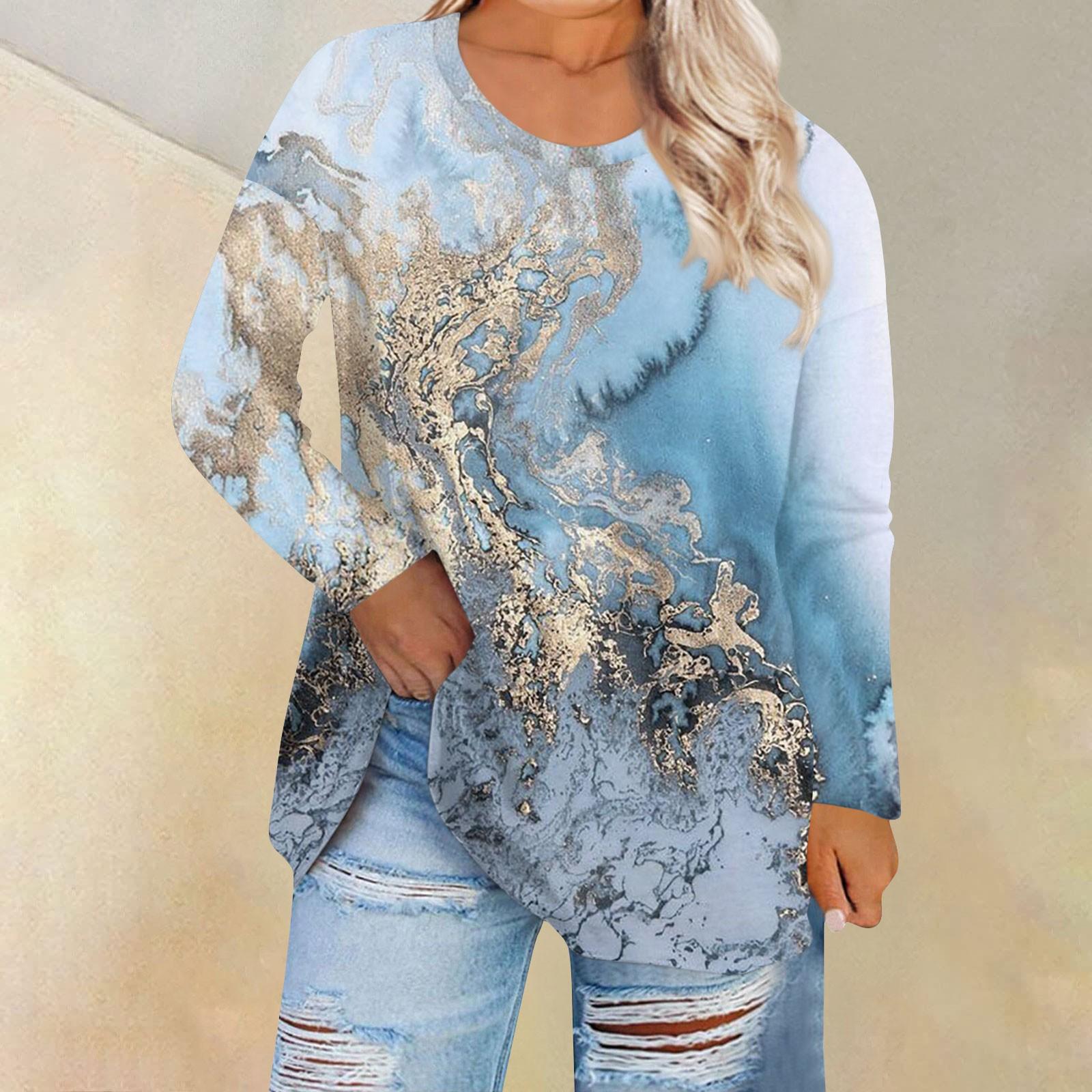 Женская свободная и удобная футболка с длинным рукавом и длинным рукавом с большим топом — фото 8