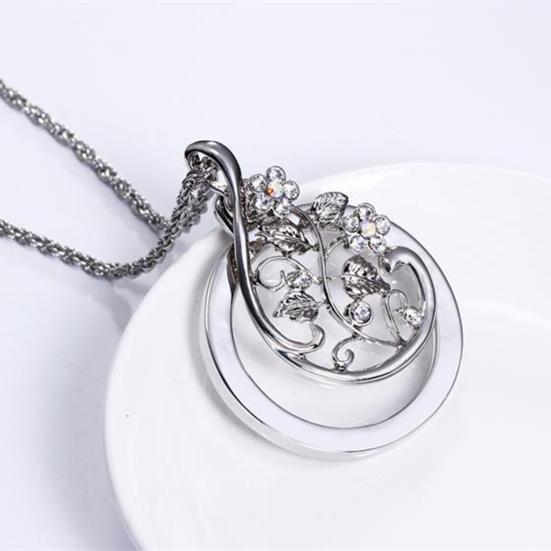 Halskettenlupe, Blatt-Blumen-Anhänger, hohl, 4,5-fache Hängelupe zum Dekorieren von Kleidung