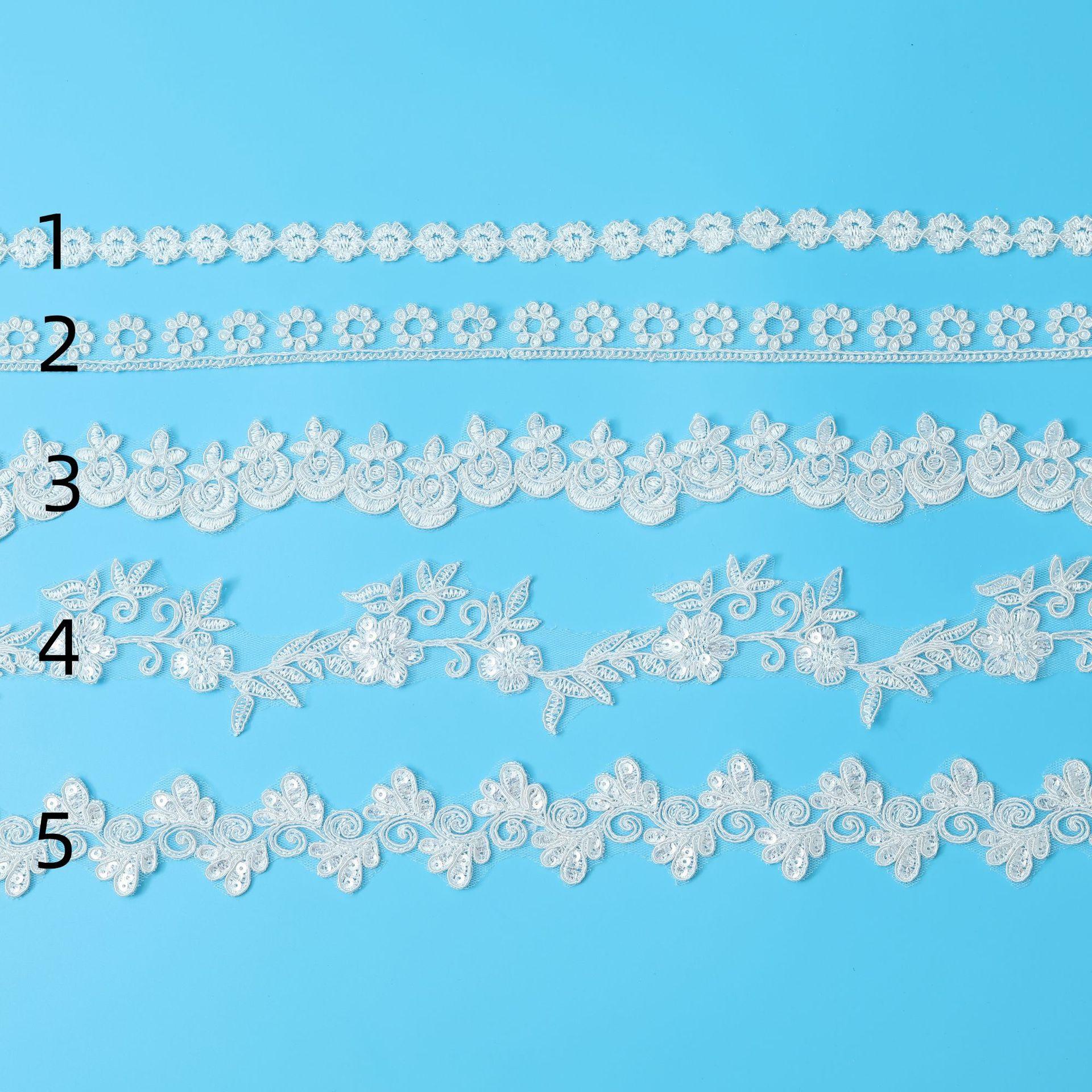 

Маленький штрих-код Автомобильная кость Кружево Детская одежда Ханфу Этнический стиль Вышивка Кружево Аксессуары для одежды Кружево Блестки 1/wide 1.5CM