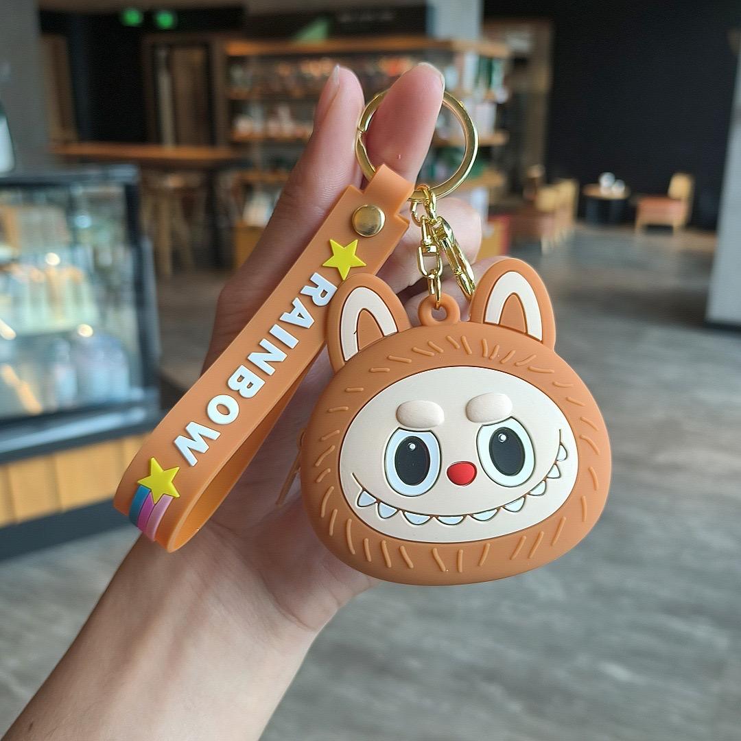 

1 шт. Милый Лабубу Мультяшная тыква Кошелек для монет Брелок и Визитница - Детский подарок коричневый