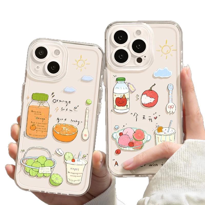 Transparent Refreshing Fruit Summer Soft Case for iPhone 17/16 Pro Max/15/14/13/12