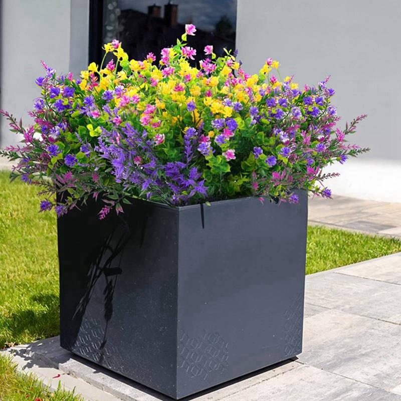 12pcs Artificial Flowers Decoration for Indoor Outdoor Hanging Baskets Garden Porch Window Home Vases Wedding Decorations