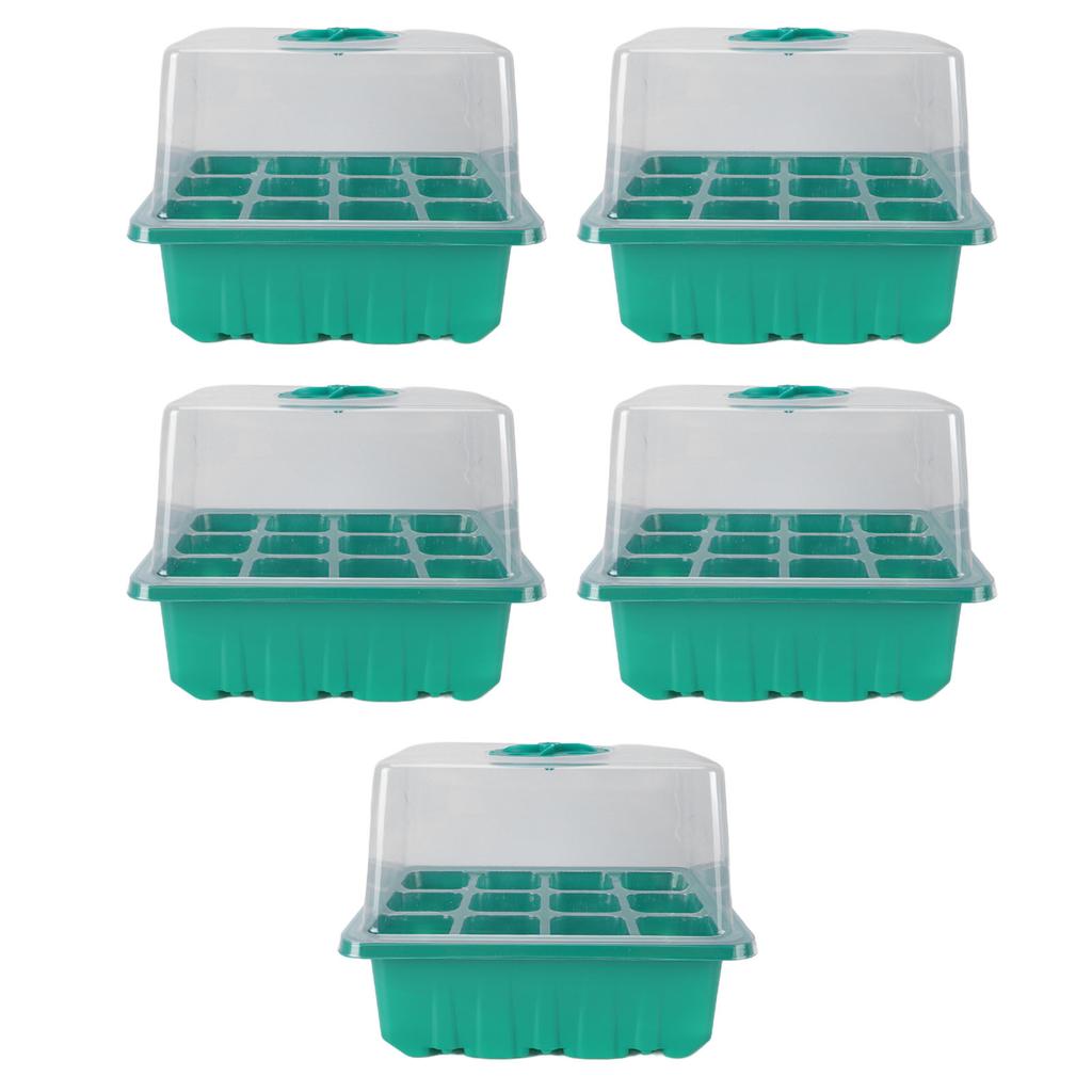 12 Cells Plant Germination Tray Kit Plant Starter Tray with 8 LED Grow Lights for Indoor Gardening