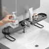 Water Drainage Faucet Storage Shelf Dual-grid Kitchen Organizer Rack  Kitchen