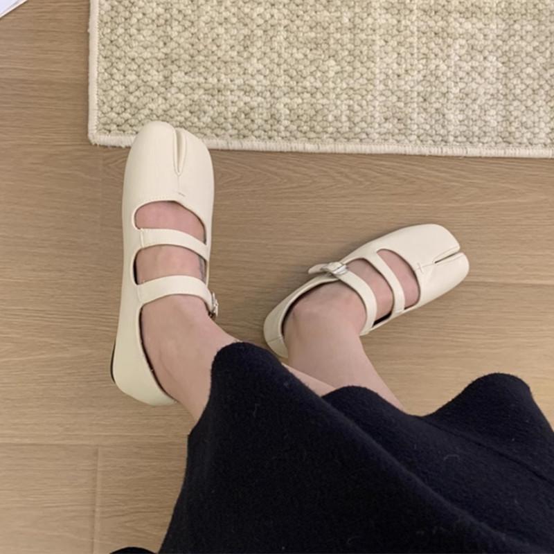 Fashion Bailamos Brand Fashion Split Toe Flats Shoes Women Ballerina Ninja Tabi Cozy Loafers Female Casual Moccasins Ladies Ballet Shoes