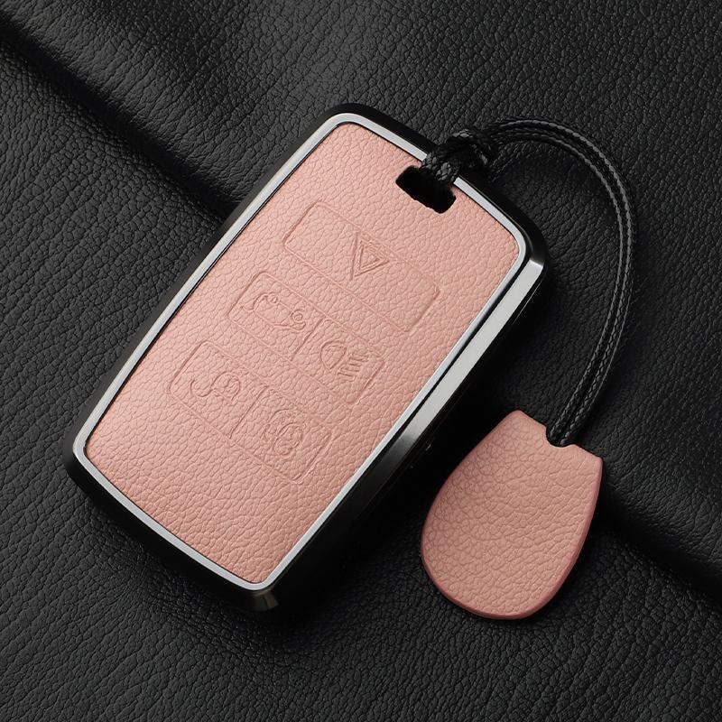 Metal and Leather Car Key Case Cover For Land Rover Range Rover Discovery Evoque Sport Velar Key Protection Shell Accessories