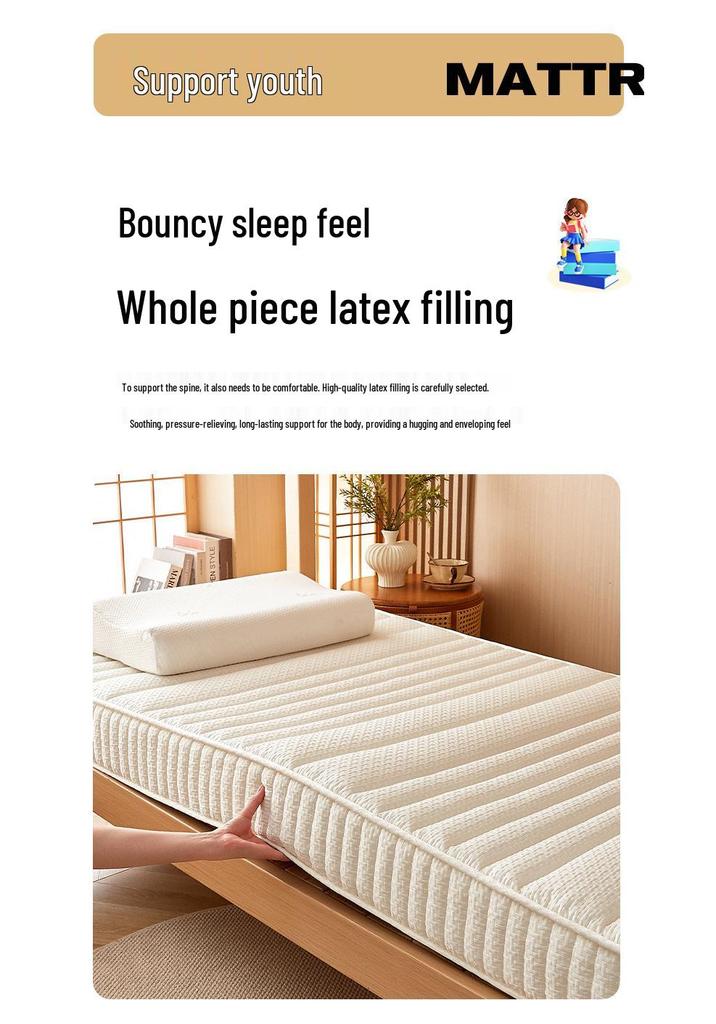 Memory Foam Latex Single Bed Pad for Dorms - 90x190cm