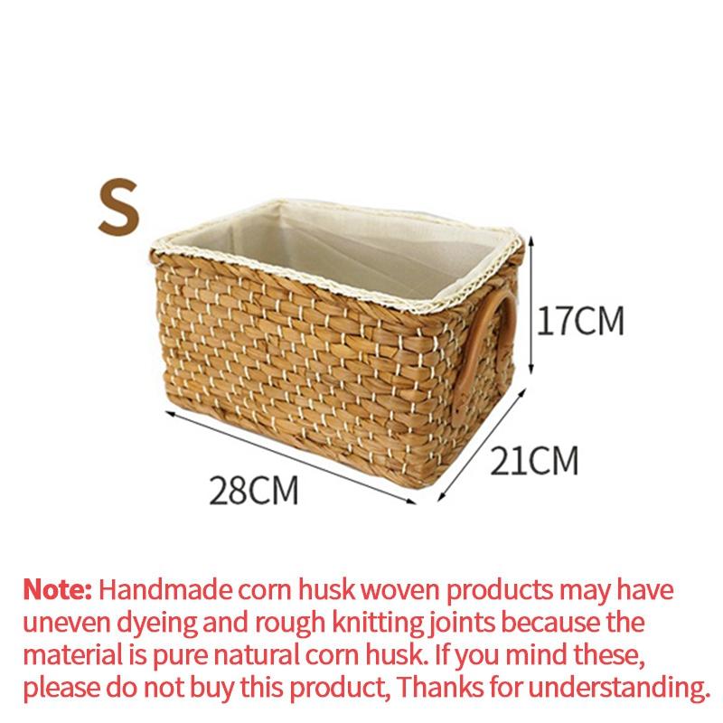 Плетеная корзина для хранения из ротанга и соломы Японская ручная работа Органайзер для мелочей Корзины Большая вместимость Контейнер для белья Органайзер для ванной комнаты 3370₽