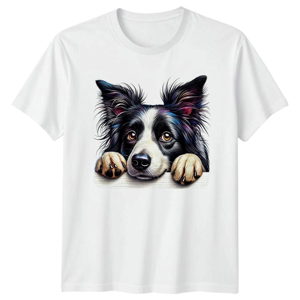 Colorful Border Collie Dog Art TShirt Pet Owner Animal Lover S
