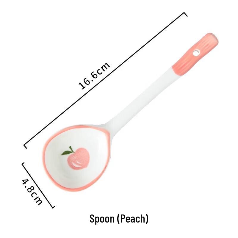 Japanese Ceramic Long Handle Spoons Set (5-Pack)