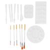 Oil Painting Tray Set 3 Paint Tray Knives Brushes Set for Acrylic Watercolor Painting