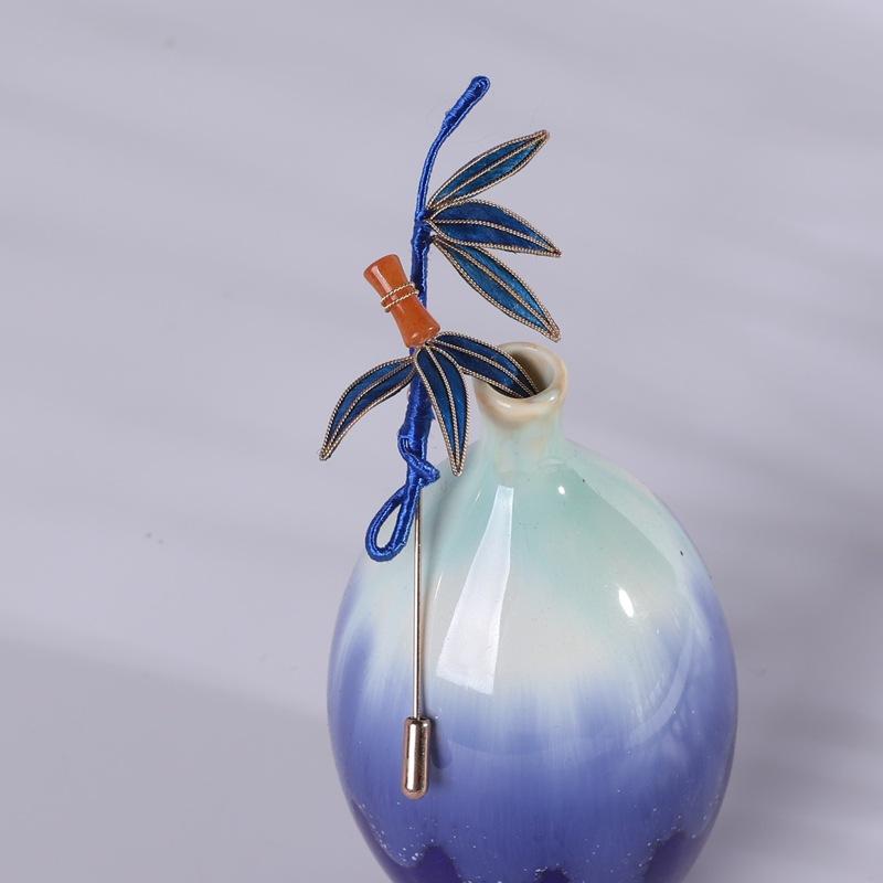 Original Handmade Intangible Cultural Heritage Filament Leaf Edelweiss Brooch Antique Hanfu Accessories Classical Silk Brooch Jewelry