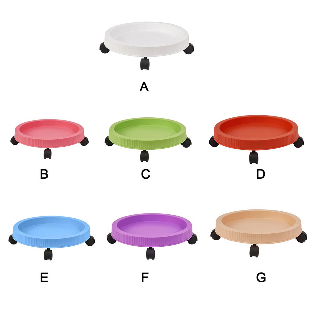 Flowerpot Tray Stand Plastic Planting Pot Tray Lightweight Pallet with Four Matching Wheels for Outdoor Planting Containers