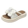 2025 Summer New Flower Beach Slippers Women's Summer Wear Seaside Vacation with Skirt Thick-soled Sandals