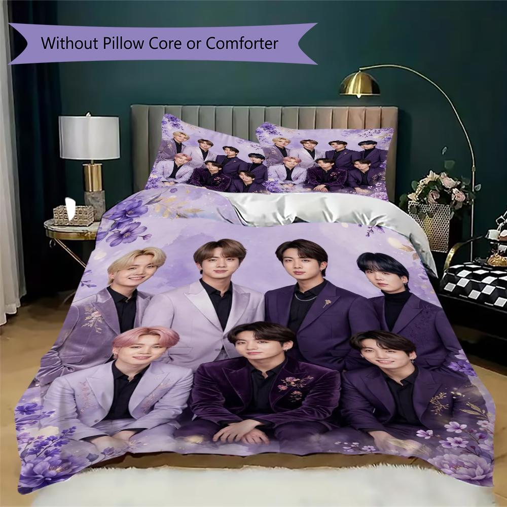 Elegant Purple Suits Bedding 1 Duvet Cover 2 Pillowcase Without Core Without Core Duvet Cover And Pillowcase Christmas Birthday Gift