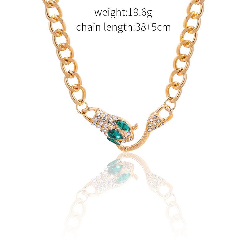 

JWER Hip Hop Rock Thick Chain Snake Necklace For Women Vintage Hyperbole Crystal Unusual Necklaces Party Jewelry