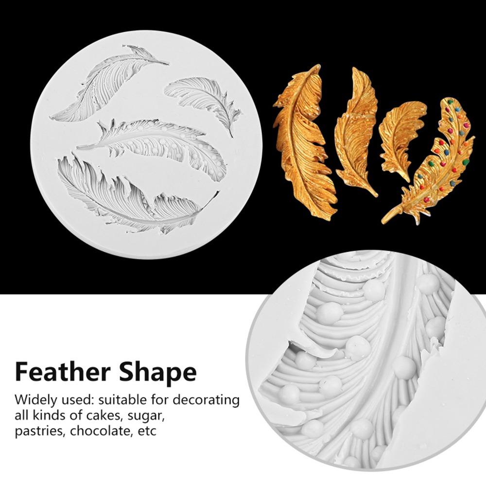 Round Silicone Fondant Mould Feather Cake Decorating Mould Chocolate Mould Tool  Fondant Craft