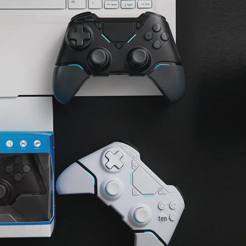 Wireless Bluetooth P4 Pro Game Controller: Compatible with PC, Tablet, Steam, iOS, and Mobile, featuring Vibration and Dual Connectivity.