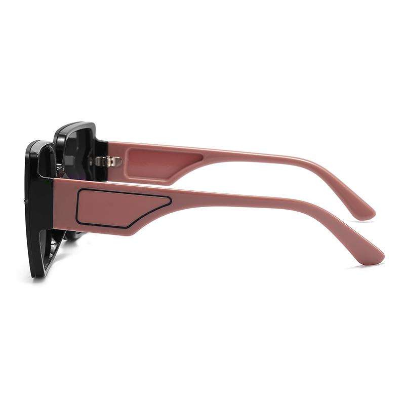 New Personalized Wide-leg Sunglasses Uv Anti-light Sunglasses Retro Trendy Square Frame Women's Sunglasses 1080