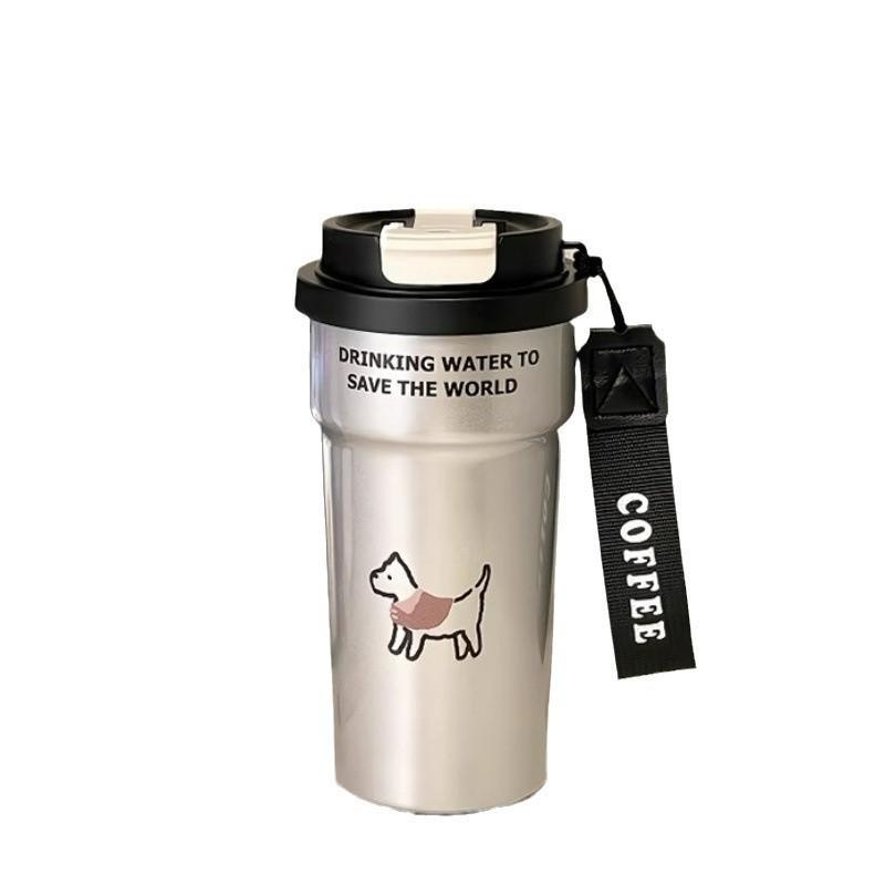Caneca de Café de Gato Fofo Com Design Isolado de Aço Inoxidável Para Uso em Casa e no Escritório