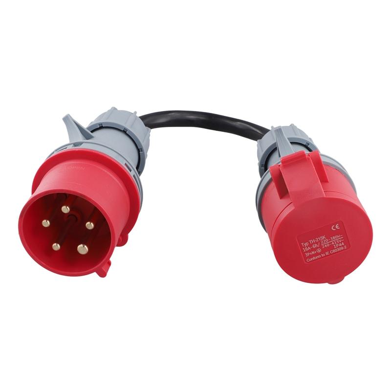 5-Pin Rot 32A Stecker auf 16A Buchse CEE-Adapter Gen E-Auto Ladekabel Verlängerungskabel Stecker 400V Steckdose