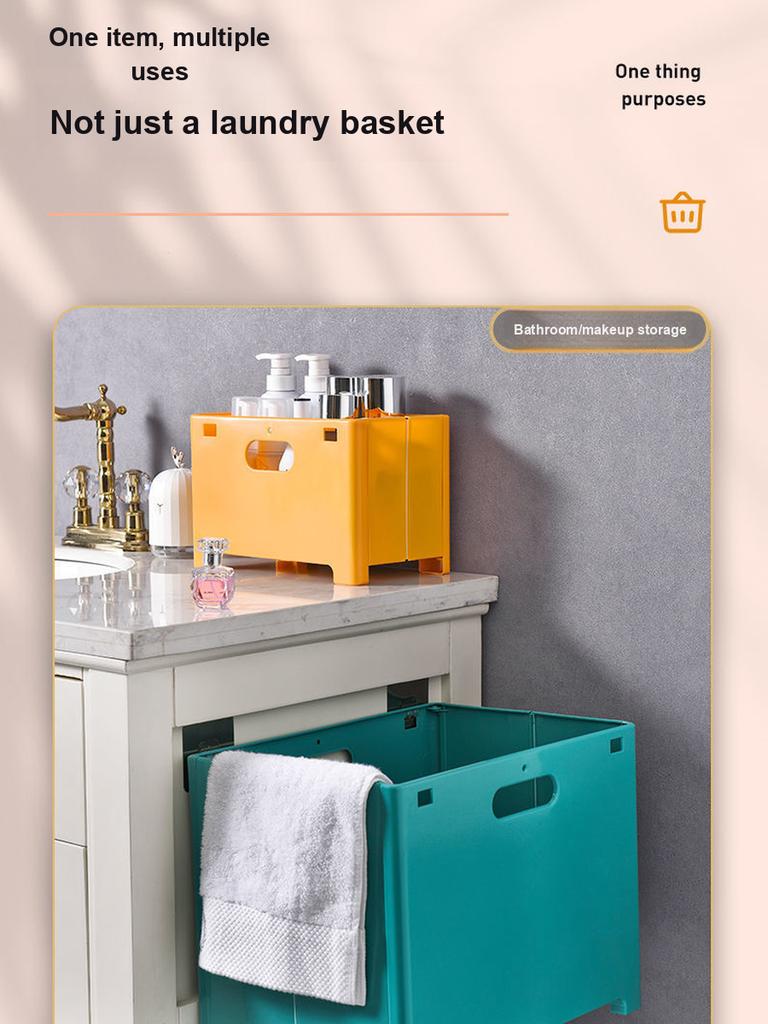 Bathroom Laundry Hamper Foldable Storage Basket Wall Mounted for Toiletries