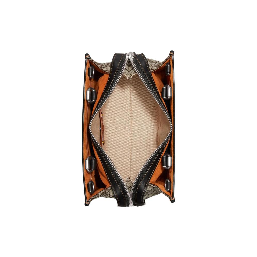 Coach Rogue 25 Classic Monogram Jacquard Reißverschluss Stoff und Handschuhgegerbtes Leder Schulter Crossbody Tragetasche Mittel Damen Handtaschen CF591-LHUW7