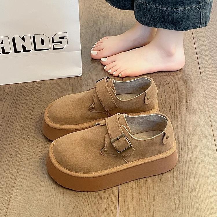 Single shoe women's Boken shoes 2025 autumn new item thick sole height increasing loafers fishing Boken shoes