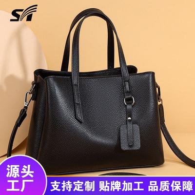 Women's Bag First Layer Cowhide Small Square Bag Shoulder Bag Premium Sense Versatile Commuter Underarm Messenger Bag Fashion Women's Bag