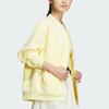 Adidas Lounge Bonded Warm Solid Color Casual Comfortable Loose Long Sleeve Jacket Women Jackets Yellow JJ3702