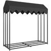 Outdoor Log Storage Rack, Cover, 600D Oxford, 1.9 m³, Steel, 186 x 70 x 185 cm, Black