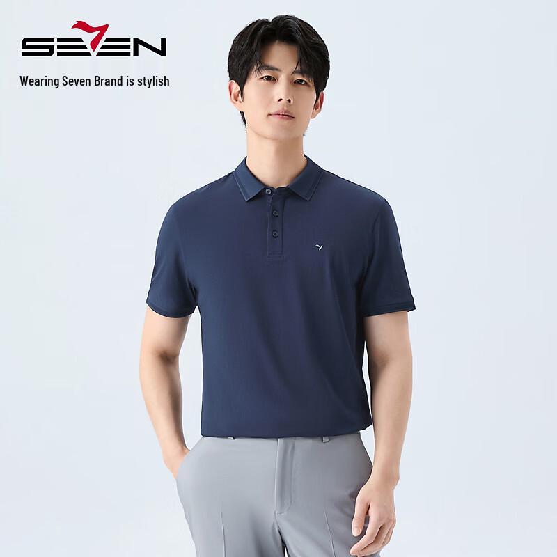 Qipai Men s Jacquard Breathable Anti-Bacterial Short-Sleeve Polo Shirt S