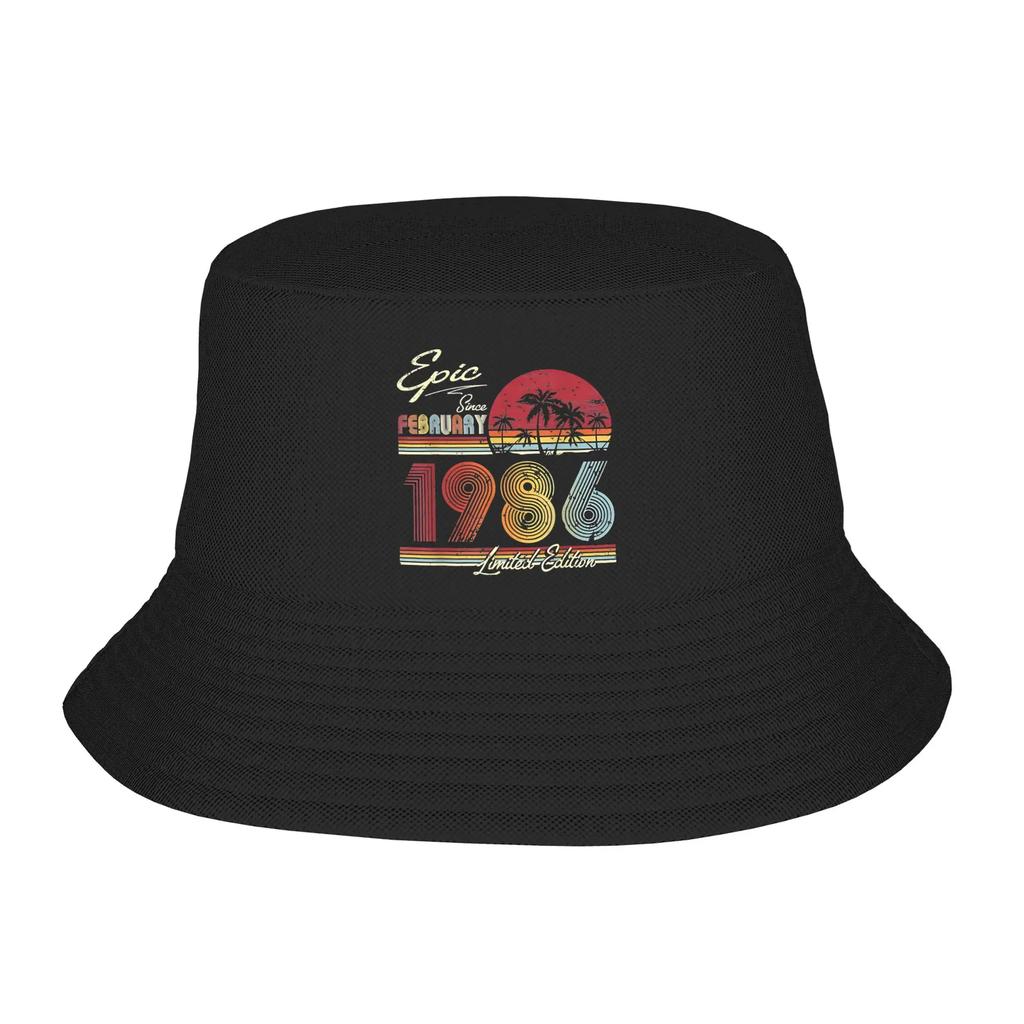 Travel Headwear Born In 1986 Vintage Age 40 Years Old Funny 40th Birthday Merchandise Bucket Hats Stylish Teen Sun Bob Hat