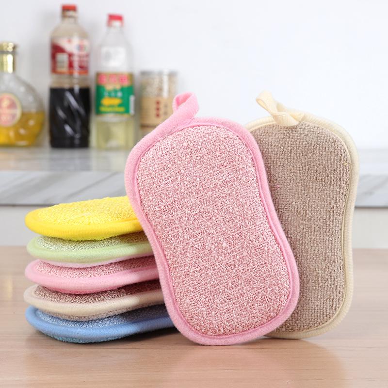 8-Shaped Double-Sided Wavy Dishwashing Sponge 