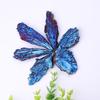 1 pcs Electroplated black tourmaline, peacock blue feathers, crystal clusters, mineral specimens, Taijing karst caves, modern decoration