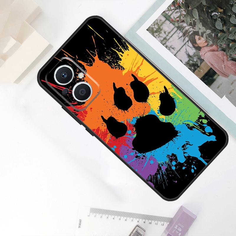 Cat Dog Paw Design Case For OPPO Reno 10 Pro 11 F 8T 4Z 5Z 4 5 6 7 8 Lite OPPO Find X5 X6 Pro X2 X3 Lite Cover