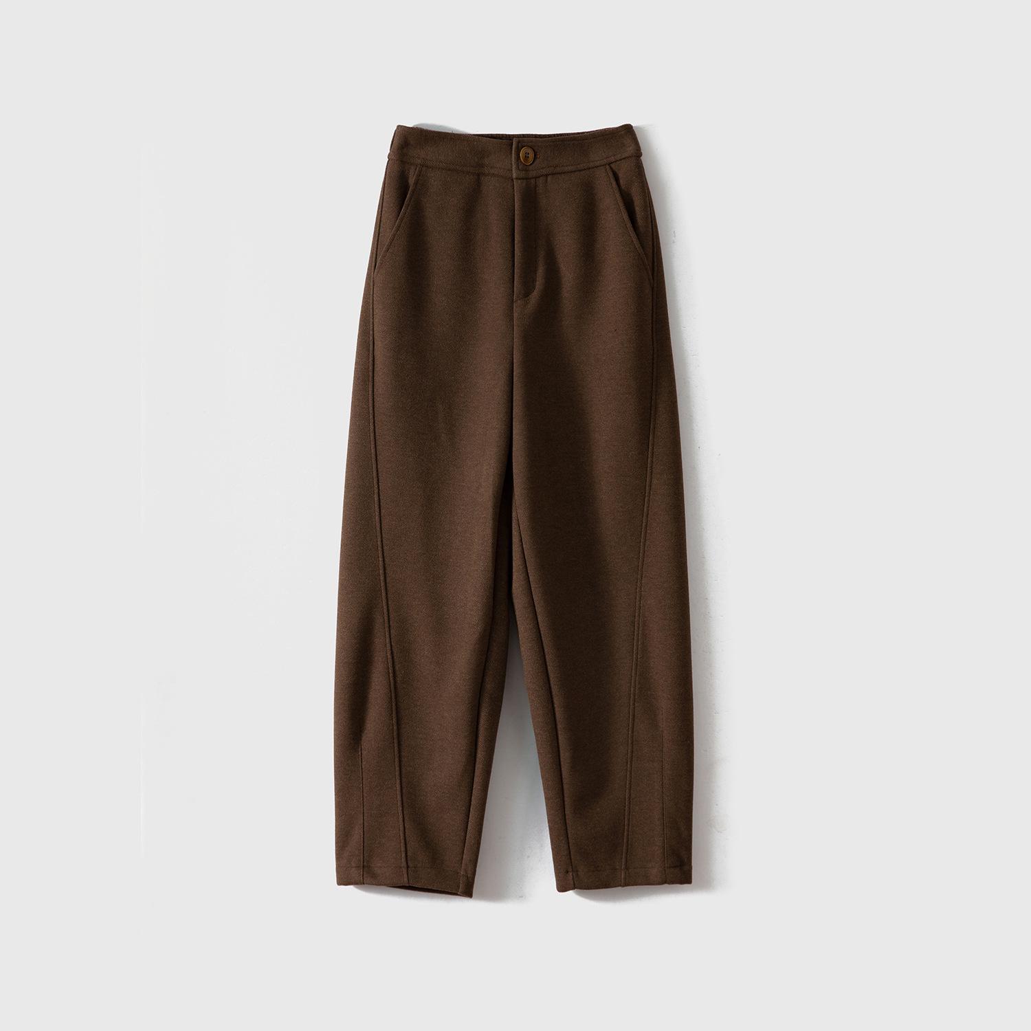 

High-Waist Soft Woolen Scythe Pants for Women - Slimming, Skin-Friendly, Casual Spring Fashion Small