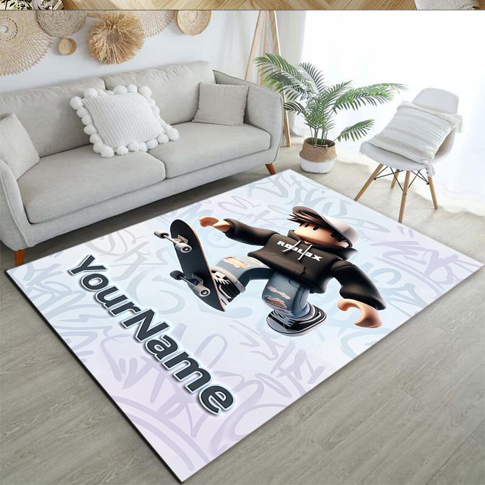 Roblox 225 Customize Text Floor Mat Design for Entryway Living Rooms Decorate Room Study Room Anti-slip Rug Office Home Decor Best for Christmas