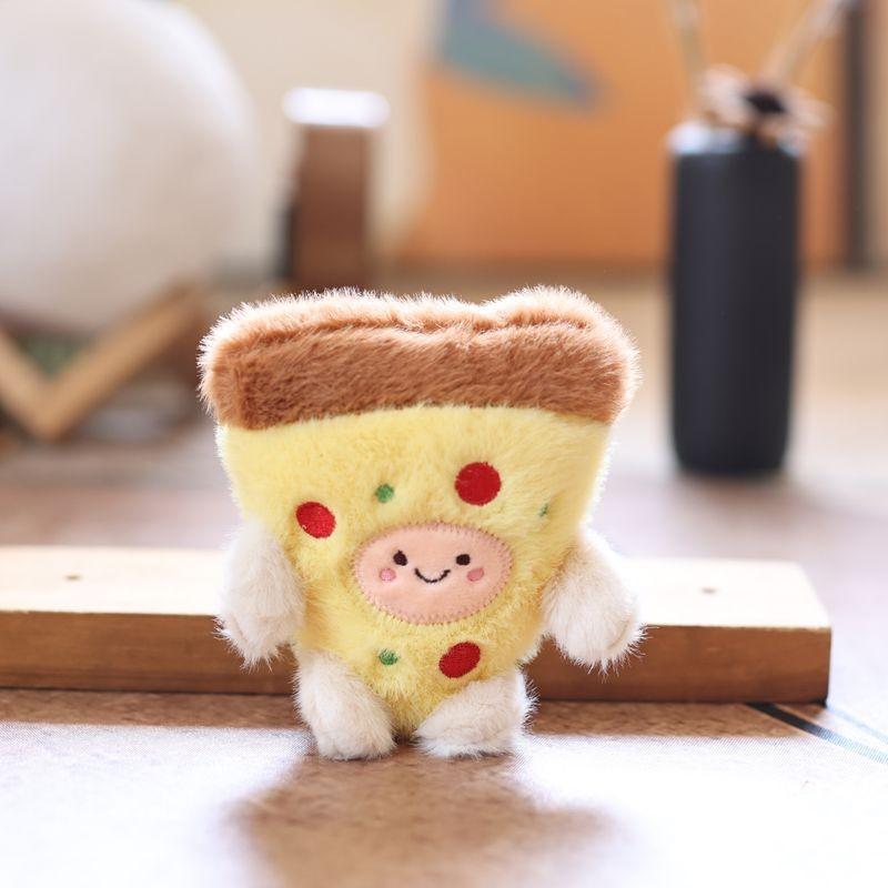 Pizza Cartoon Cute Sandwich With Smiling Expression Plush Toy Keychain Pendant Sandwich