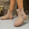 Women's Square Heel Snow Boots - Winter Thermal Fur Lined Slip-Resistant Casual Boots, Warm Fashion Ankle Boots with Thick Fleece