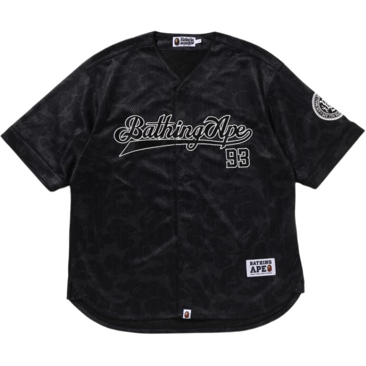 A Bathing Ape Camo Stripe baseball shirt 1L30-132-003