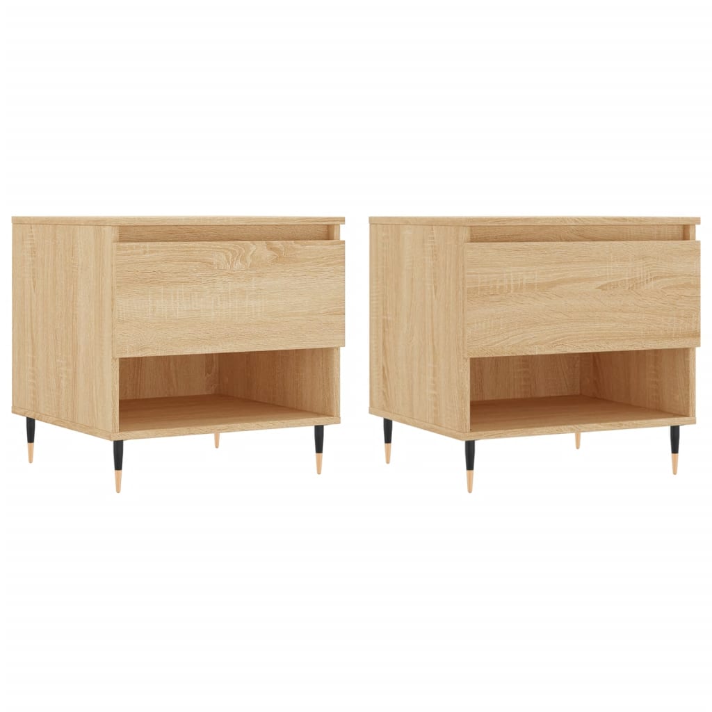  Coffee Tables, 2 Pcs, Sonoma Oak, 50x46x50 Cm