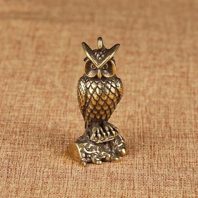 Exquisite Messing-Eule zieht Reichtum und Schätze an, Stehende High-End Kulturelle und Kreative Ornamente, Schreibtisch Dekorationsartikel