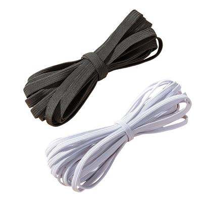 6/8/10MM Elastic Rubber Band White/Black Cloth Garment Elastic Tape  for Trousers Belt