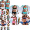 Elegant Solid Color Bikini For Women Sexy Backless Swimsuit With Underwire