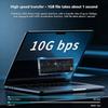 M.2 NVME/NGFF Dual Protocol SSD Enclosure Transparent Hard Drive Case USB3.2 Type-C RGB Light 10Gbps Enclosure SATA SSD Adapter