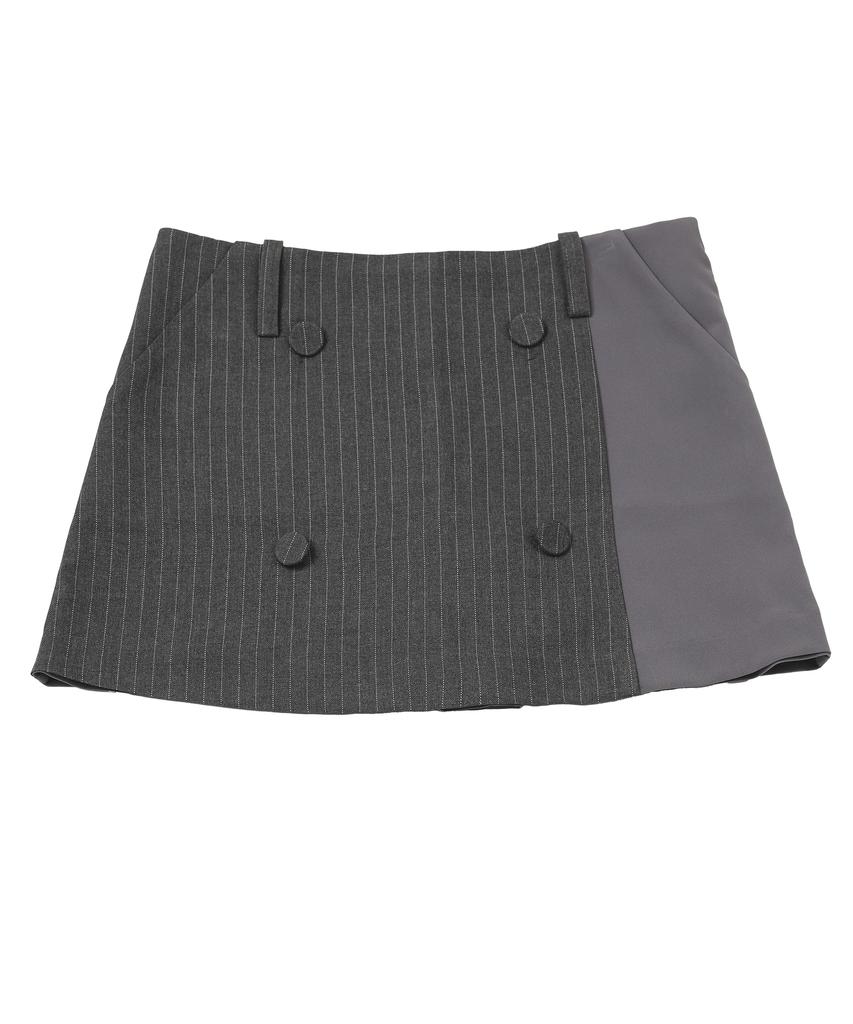 Catharsis Mini Skirt Pants Grey Pinstripe One Size